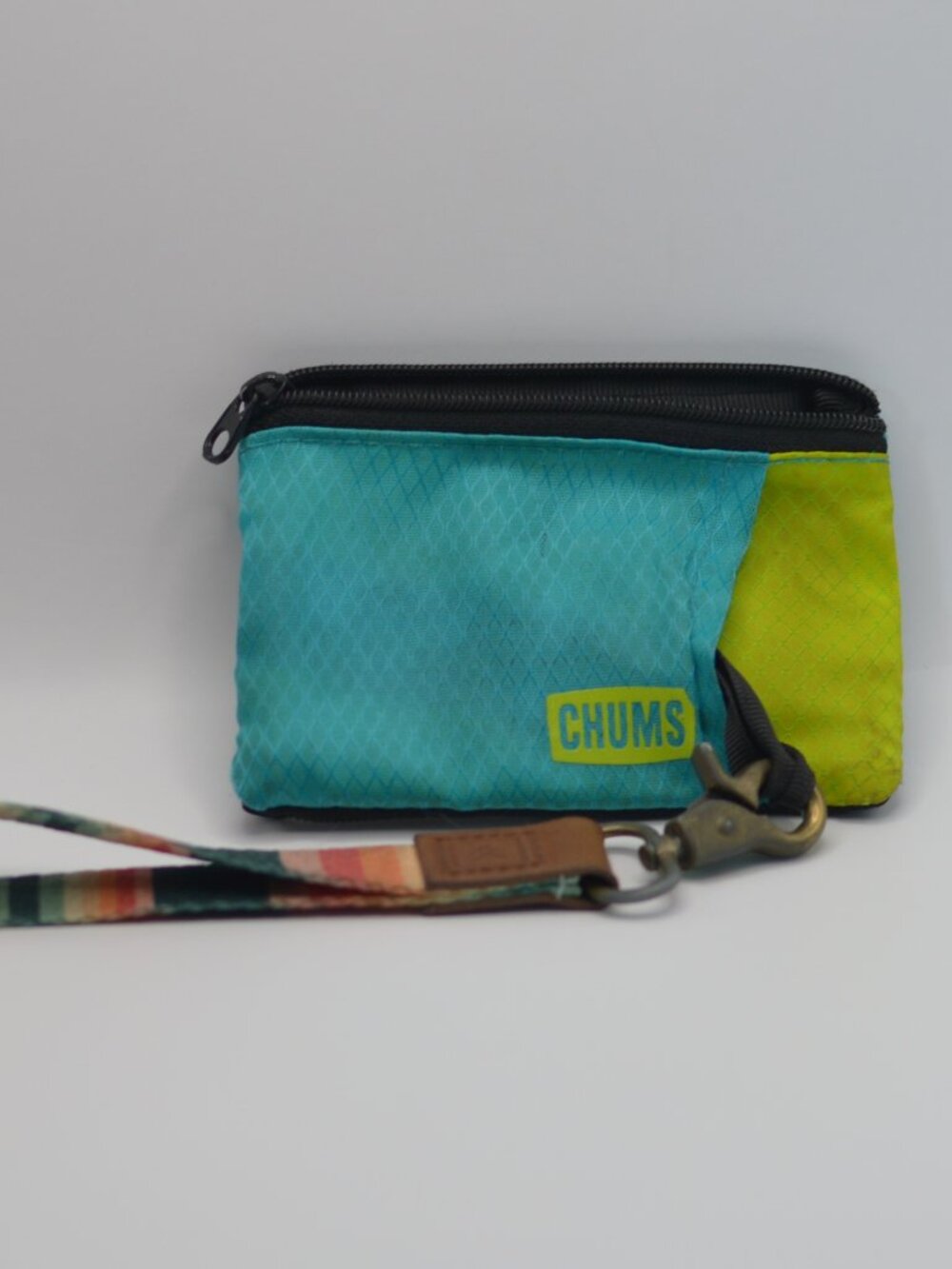 Chums Green and Blue Wallet with Wrist Strap